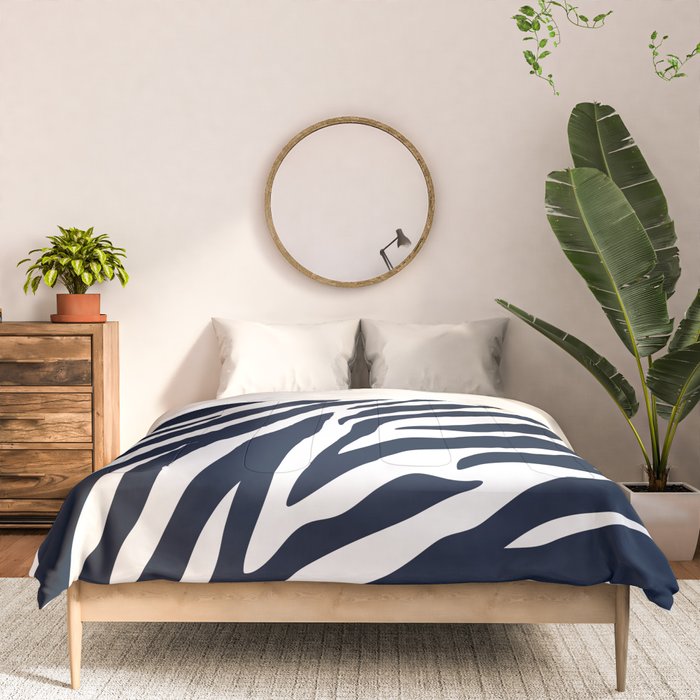 Navy blue zebra print Comforter Gallery Image 3
