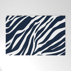 Navy blue zebra print Welcome Mat Gallery Image 1