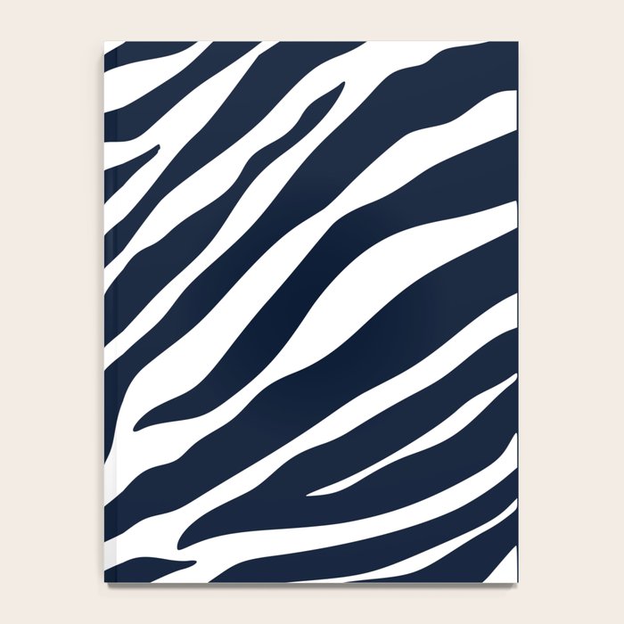 Navy blue zebra print Notebook Gallery Image 4