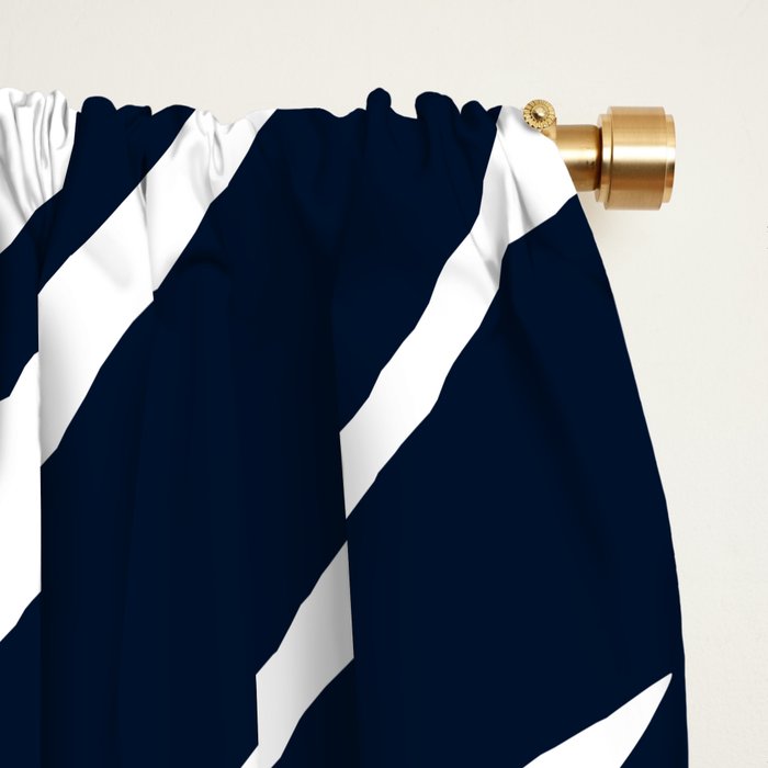 Navy blue zebra print Window Curtain Gallery Image 2