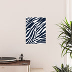 Navy blue zebra print Poster Gallery Image 2