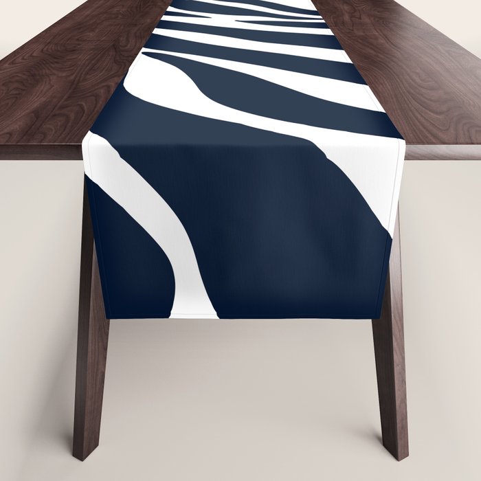 Navy blue zebra print Table Runner Gallery Image 1