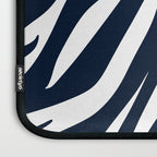 Navy blue zebra print Laptop Sleeve Gallery Image 3