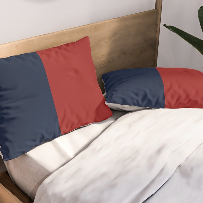 Navy Bold Red Stripe Pillow Sham Gallery Image 2