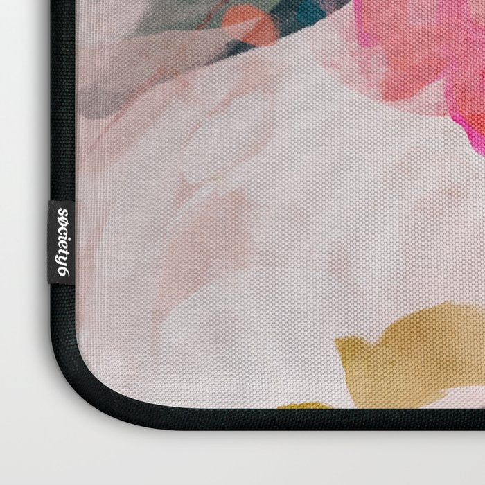 floral bloom abstract painting Laptop Sleeve Gallery Image 3