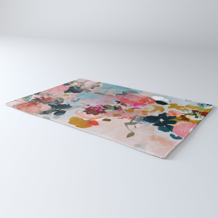 floral bloom abstract painting Rug Gallery Image 3