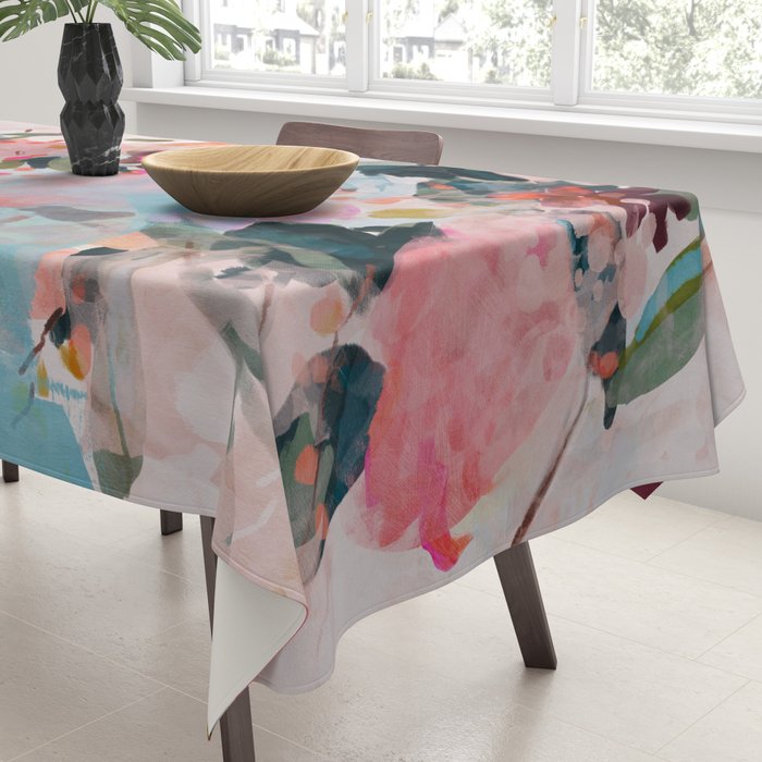 floral bloom abstract painting Tablecloth Gallery Image 3
