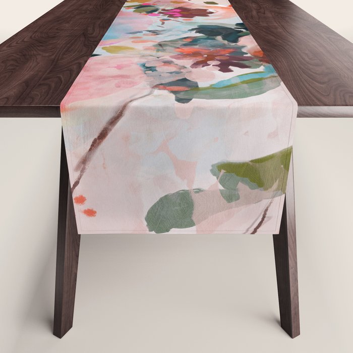 floral bloom abstract painting Table Runner Gallery Image 1
