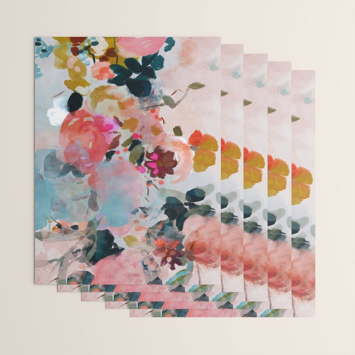 floral bloom abstract painting Wrapping Paper Gallery Image 3