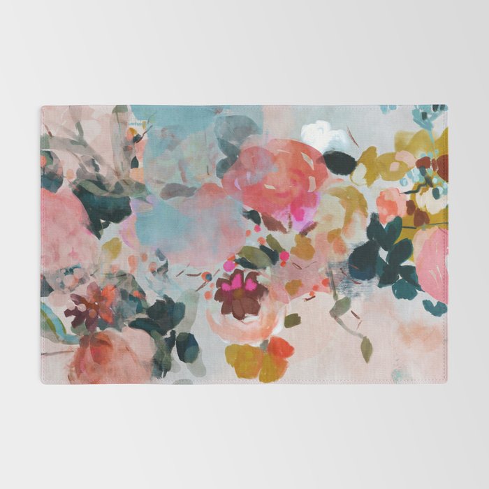 floral bloom abstract painting Rug Gallery Image 2