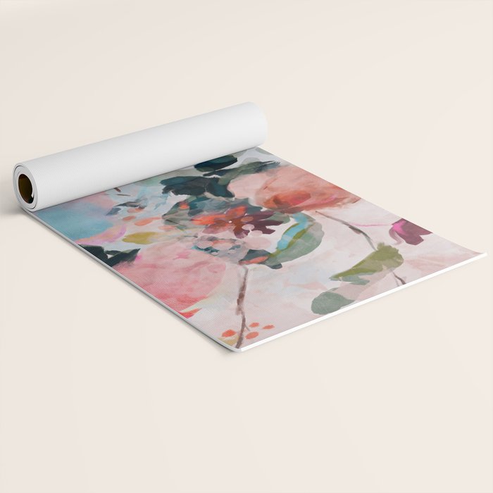 floral bloom abstract painting Yoga Mat Gallery Image 2