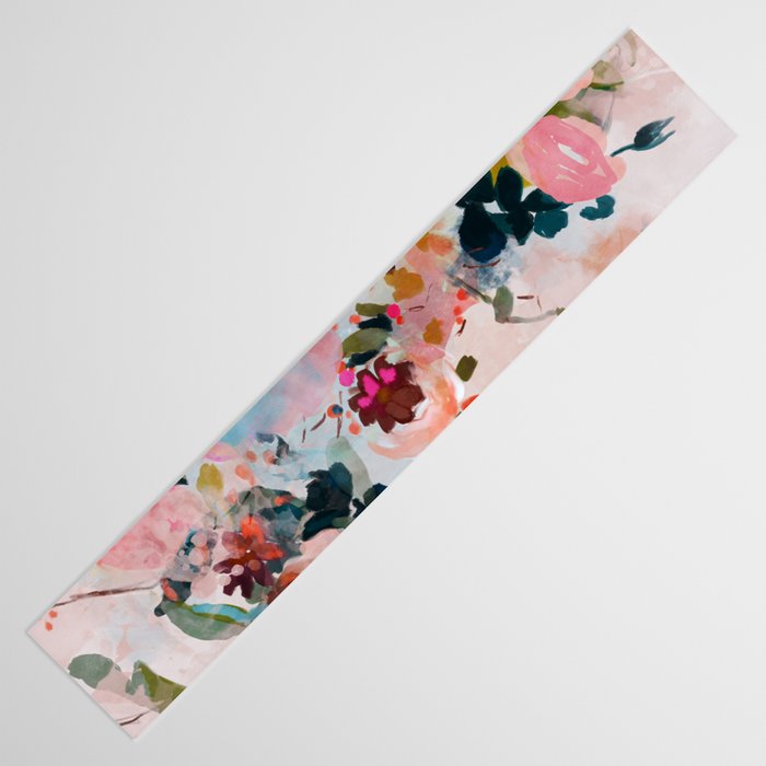 floral bloom abstract painting Table Runner Gallery Image 3