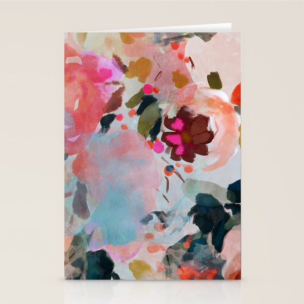floral bloom abstract painting Stationery Card Gallery Image 2