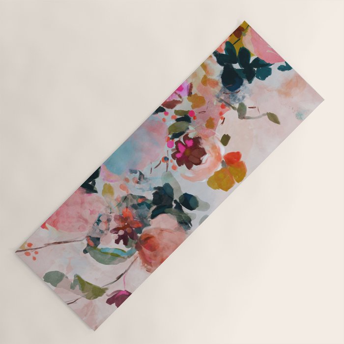 floral bloom abstract painting Yoga Mat Gallery Image 1