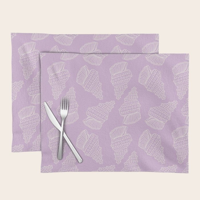 Conch Shell on Lavender Placemat Gallery Image 1