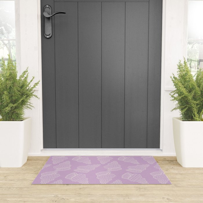 Conch Shell on Lavender Welcome Mat Gallery Image 3