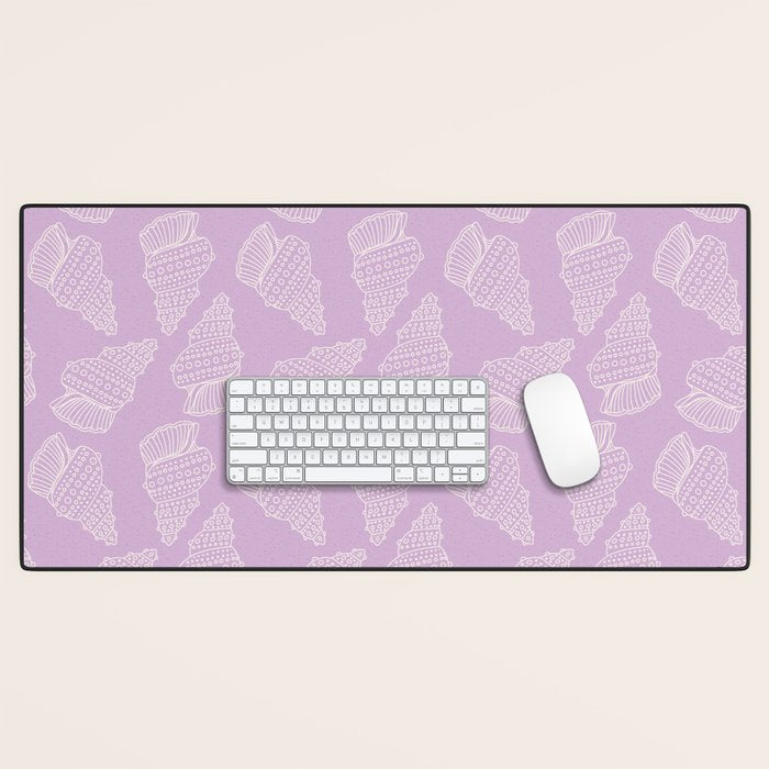 Conch Shell on Lavender Desk Mat Gallery Image 1