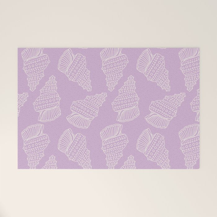 Conch Shell on Lavender Welcome Mat Gallery Image 1