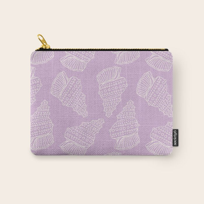 Conch Shell on Lavender Carry All Pouch Gallery Image 1