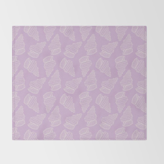 Conch Shell on Lavender Throw Blanket Gallery Image 2