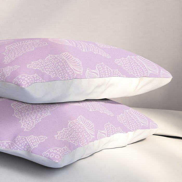 Conch Shell on Lavender Pillow Sham Gallery Image 3