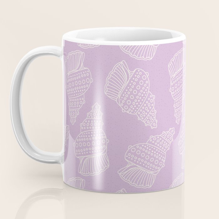 Conch Shell on Lavender Coffee Mug Gallery Image 3