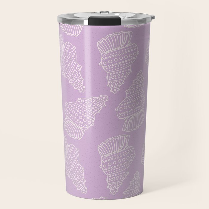 Conch Shell on Lavender Travel Mug Gallery Image 1