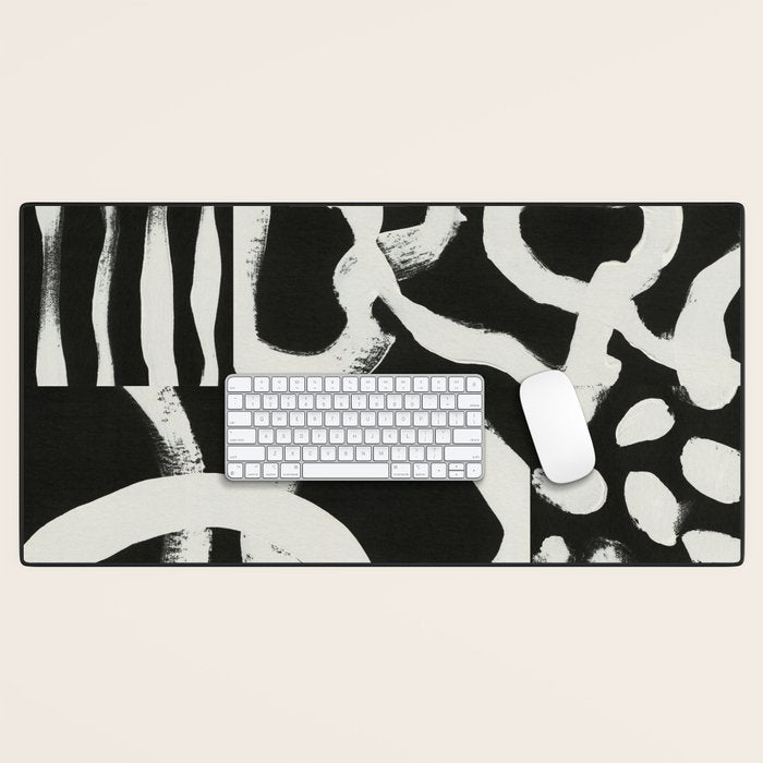 Black & White Abstract Collage #1 Desk Mat Gallery Image 1