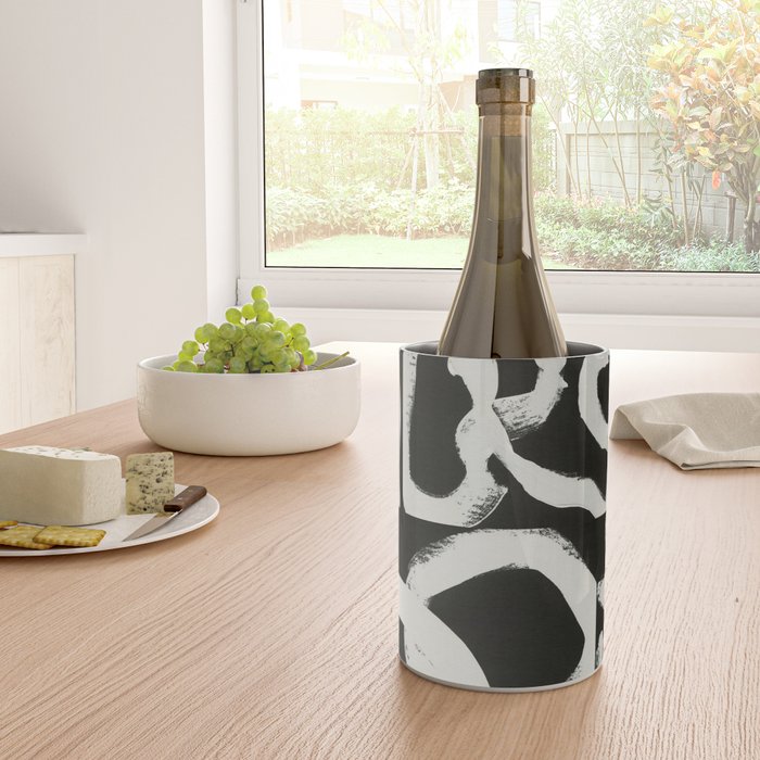 Black & White Abstract Collage #1 Wine Chiller Gallery Image 4