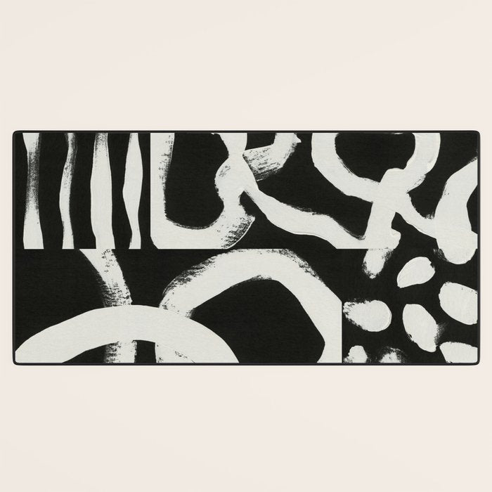 Black & White Abstract Collage #1 Desk Mat Gallery Image 3