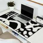 Black & White Abstract Collage #1 Desk Mat Gallery Image 2