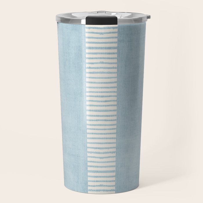 Modern Minimalist Light Blue Lines Hand Drawn Simple Art Travel Mug Gallery Image 1