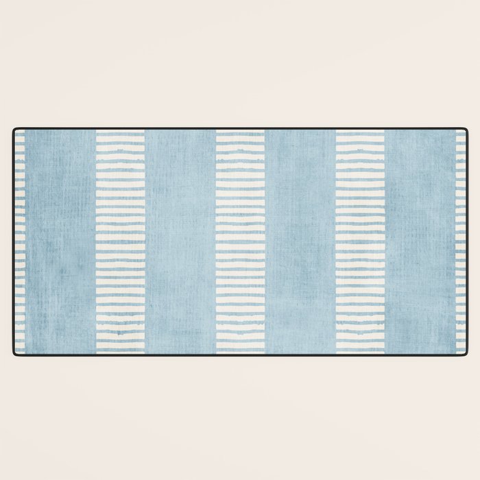 Modern Minimalist Light Blue Lines Hand Drawn Simple Art Desk Mat Gallery Image 3