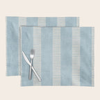Modern Minimalist Light Blue Lines Hand Drawn Simple Art Placemat Gallery Image 1