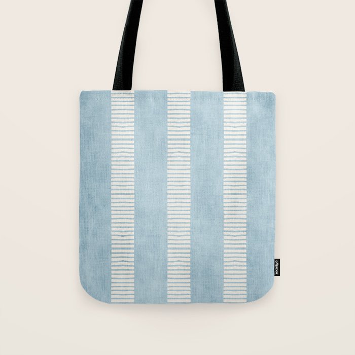 Modern Minimalist Light Blue Lines Hand Drawn Simple Art Tote Bag Gallery Image 1
