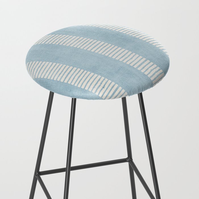 Modern Minimalist Light Blue Lines Hand Drawn Simple Art Stool Gallery Image 2