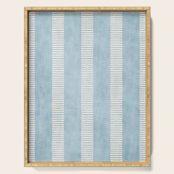 Modern Minimalist Light Blue Lines Hand Drawn Simple Art Serving Tray Gallery Image 1