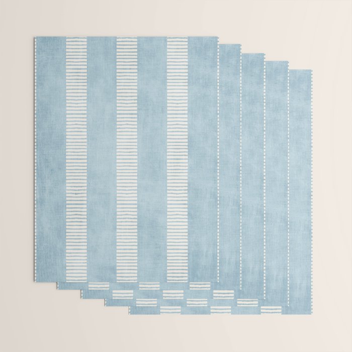Modern Minimalist Light Blue Lines Hand Drawn Simple Art Wrapping Paper Gallery Image 3