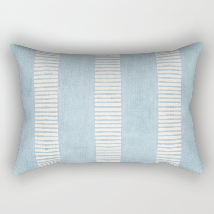 Modern Minimalist Light Blue Lines Hand Drawn Simple Art Rectangular Pillow Gallery Image 1