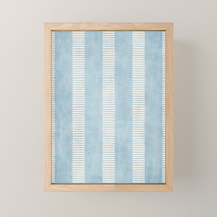 Modern Minimalist Light Blue Lines Hand Drawn Simple Art Mini Art Print Gallery Image 1