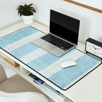 Modern Minimalist Light Blue Lines Hand Drawn Simple Art Desk Mat Gallery Image 2