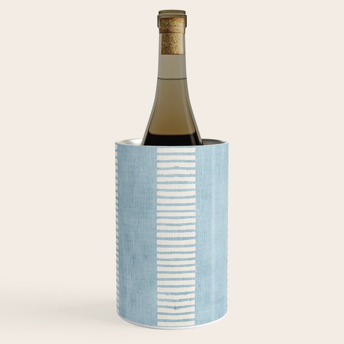 Modern Minimalist Light Blue Lines Hand Drawn Simple Art Wine Chiller Gallery Image 2