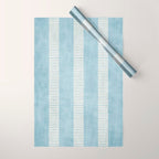 Modern Minimalist Light Blue Lines Hand Drawn Simple Art Wrapping Paper Gallery Image 1