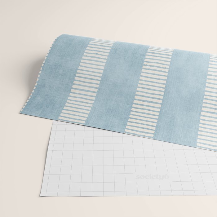 Modern Minimalist Light Blue Lines Hand Drawn Simple Art Wrapping Paper Gallery Image 2
