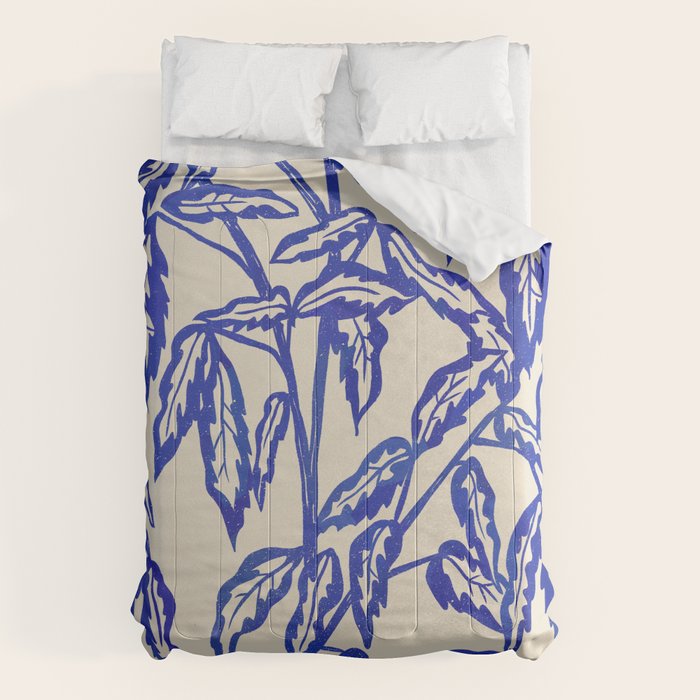Minimal Blue Plant Comforter Gallery Image 6