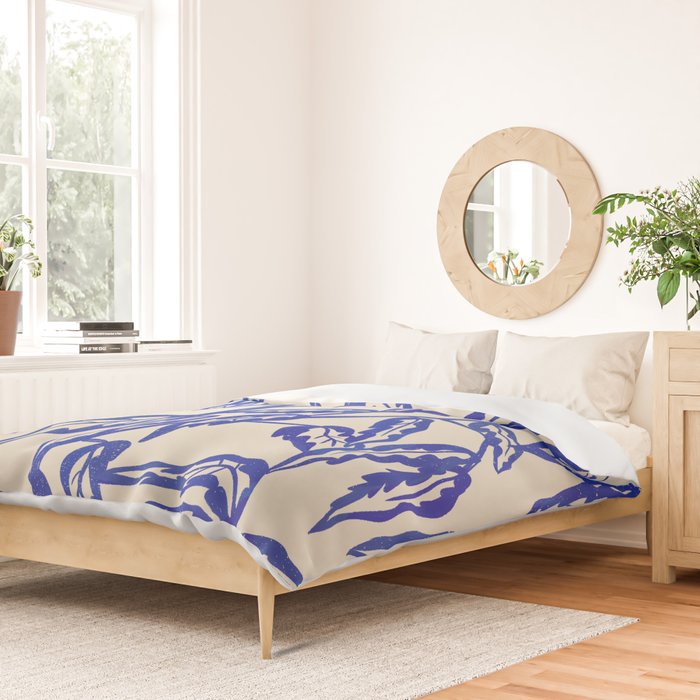 Minimal Blue Plant Duvet Cover Gallery Image 2