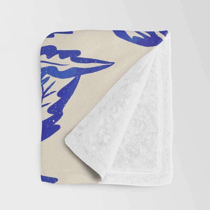 Minimal Blue Plant Throw Blanket Gallery Image 3
