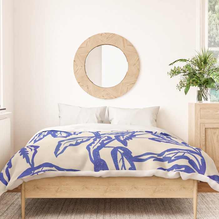 Minimal Blue Plant Duvet Cover Gallery Image 3