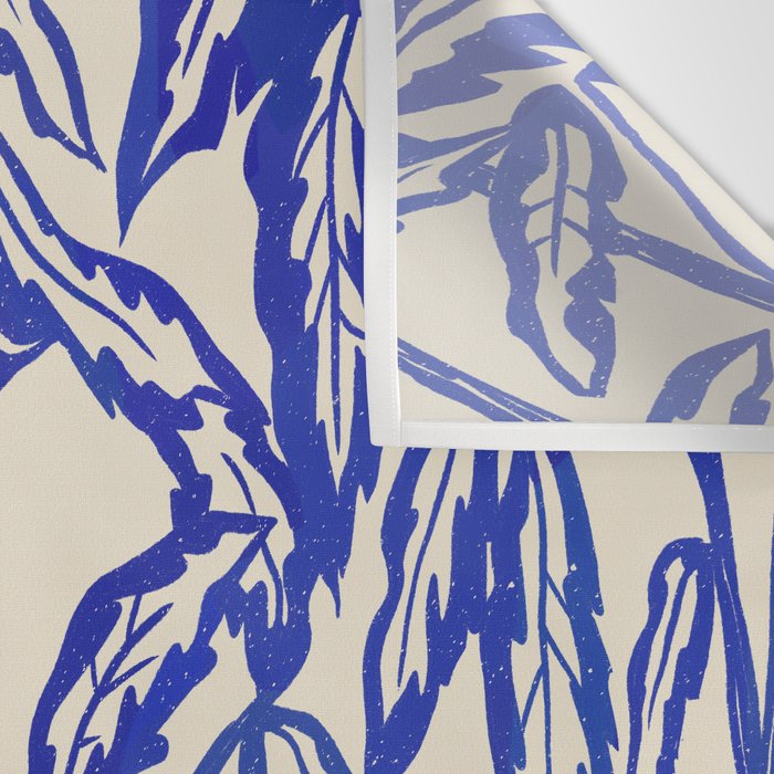 Minimal Blue Plant Wall Tapestry Gallery Image 3