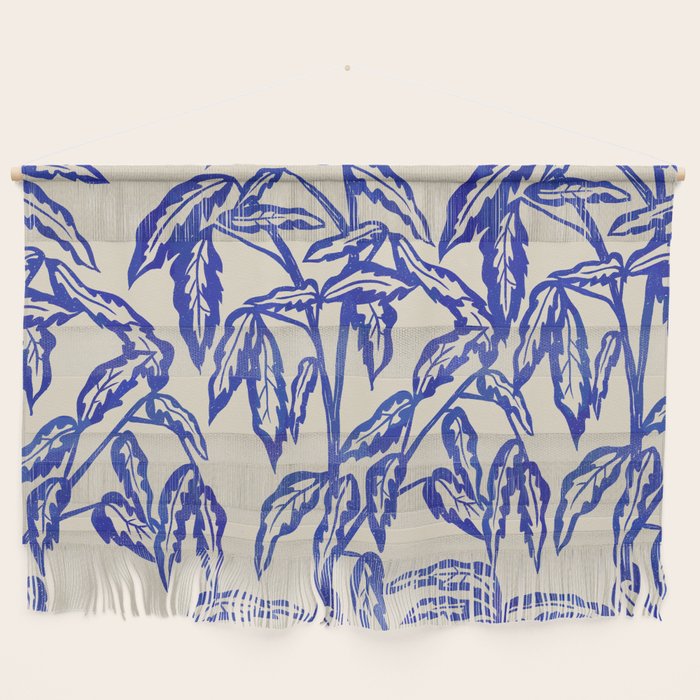 Minimal Blue Plant Wall Hanging